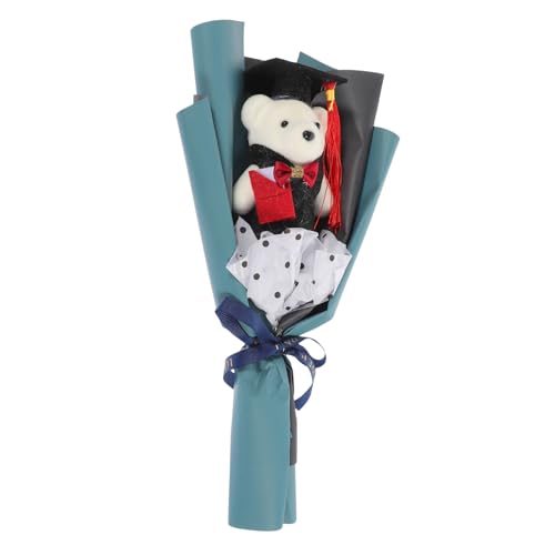 minkissy Abschlussbär Strauß mit Plüschbär Dekoratives Abschlussgeschenk Einzigartiger Abschlussparty Ornament Foto Requisite Liebevolles für Absolventen Blaue Mini Bärenbouquet von minkissy