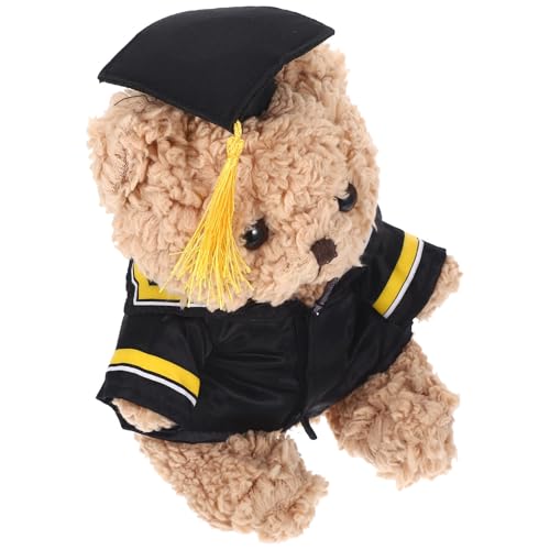 minkissy Abschlussfeier Bär mit Doktorhut Plüsch Stofftier für Graduierungsgeschenke Langlebig und Dekorativ für Absolventen und Abschlussfeiern von minkissy