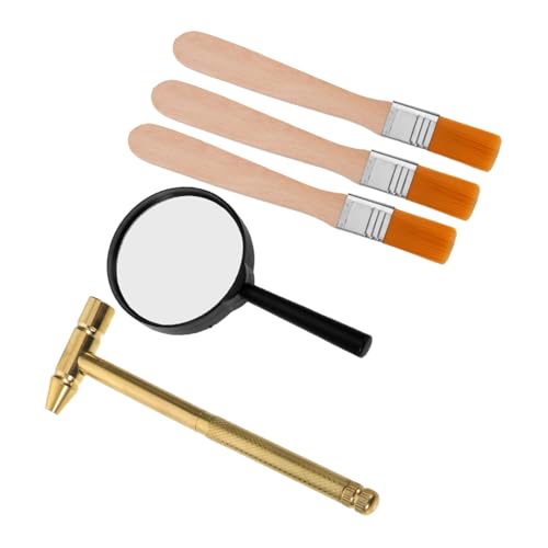minkissy Archäologie Grabungsset für Robusten Werkzeugen Hammer Pinsel Meißel Lupe Realistisches Ausgrabungstool für Stem Bildung und Spielerisches Entdecken von Edelsteinen von minkissy