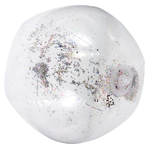 minkissy Aufblasbarer Transparenter Glitzer Strandball Robustes Verschleißfestes Material für Pool Strand und Gartenspiele Einfach Aufzupumpen Perfektes Sommerspielzeug für Outdoor Partys von minkissy