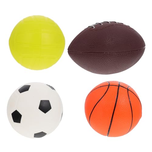 minkissy Aufblasbares Spielzeugball Set für Teiliges Set Rugby Volleyball Basketball Fußball aus PVC Zufälligen Farben Fördert Aktives Eltern Junge Mädchen Bindung Zufällige Farbe von minkissy