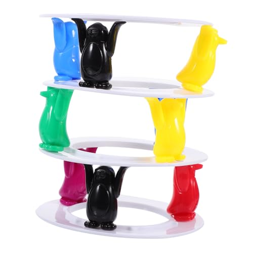 minkissy Balance Pinguin Turm aus Natürlichem Pädagogisches Geschicklichkeitsspiel für Ab Jahren Fördert Konzentration und Hand Auge Koordination Sicheres Material für Familien und von minkissy
