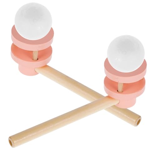minkissy Balance Teilig Schwimmende Ballspiel für Erwachsene Holz Blasball für Indoor und Outdoor Party Fördert Eltern Junge Mädchen Interaktion und Spielerisches Gleichgewichtstraining von minkissy