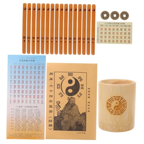 minkissy Bambus Wahrsagestäbchen mit und Buch Chinesisches Tai Chi Divinationsspiel Präzise Feng Shui aus Natürlichem Bambus Glatte Oberfläche Vielseitig für Wahrsagerei und Dekoration von minkissy