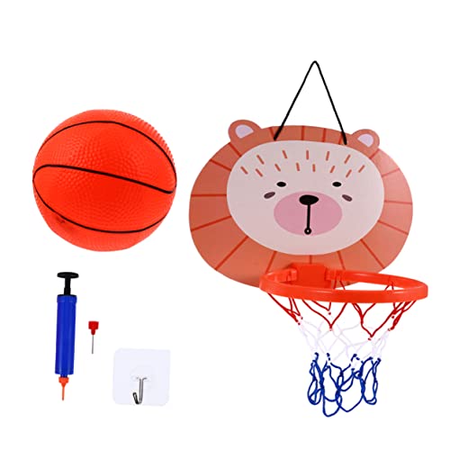 minkissy Basketballkorb Wandmontage Set mit Mini Ball Leichtes Sicheres Indoor Outdoor für Kindergarten Einfache Montage Cartoon Design Langlebiges Kunststoffmaterial für Zufällige Farbe von minkissy