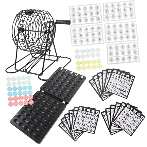 minkissy Bingo Spielset Amerikanisch mit Lostrommel und Kugelroller Familienspiel für Party und Gesellschaft Kompakt und Transportabel Geeignet für Erwachsene von minkissy