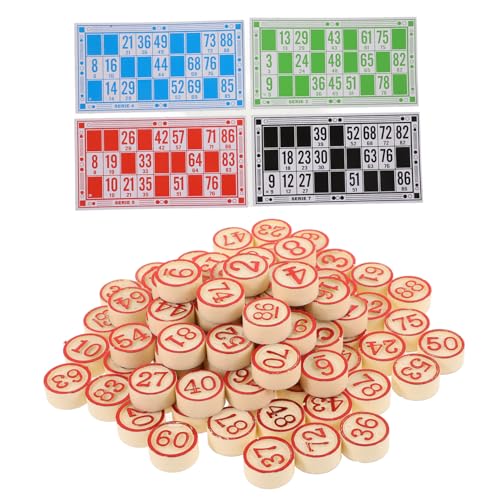 minkissy Bingo Spielset mit Nummerierten Papierkarten Tragbare Brettspiel Requisiten für Familien Kompakte Leichtes Schachspiel für Partys und Gesellige Runden von minkissy