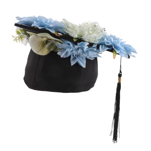 minkissy Blauer College Abschluss Hut mit Verstellbarem Quastenanhänger Klassischer Quadratischer Doktorhut für Erwachsene Geeignet für Abschlussfeier und Fotos Langlebiges Material für von minkissy