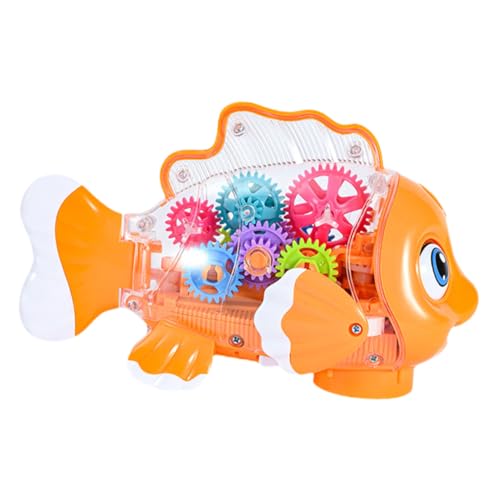 minkissy Buntes Batteriebetriebenes Fischspielzeug Auto mit Licht und Musik Elektrisches Getriebe Kleinkinder Jahre Abs Material Fördert Hand Auge koordination Geschenkset mit von minkissy