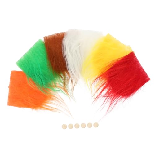 minkissy Buntes DIY Zwergenbart mit Holzperle Leichte Künstliche Zottelbärte für Handwerk Praktische Bastelmaterialien für Erwachsene Langlebige Kompakte Dekoration von minkissy