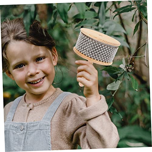 minkissy Cabasa Metall Percussion Instrument mit Holzgriff Kreatives Musikspielzeug Koordination und Intelligenz Leicht Handlich Klarer für Jungen und Mädchen von minkissy