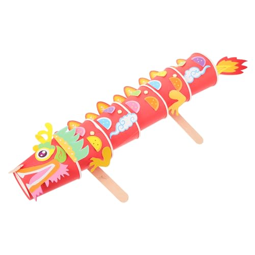 minkissy Chinesische Neujahrs Dekoration Papier Drachen DIY Rote Party Photo Props Leichtes Bastelspielzeug für Kultursymbol von minkissy