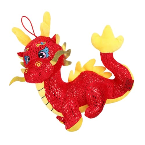 minkissy Chinesisches Drachen-plüschtier Glücksbringer Stofftier mit Lebendigem Ausdruck Weiches Kuscheltier für Dekoration zu Neujahr Symbol für Gesundheit Wohlstand von minkissy