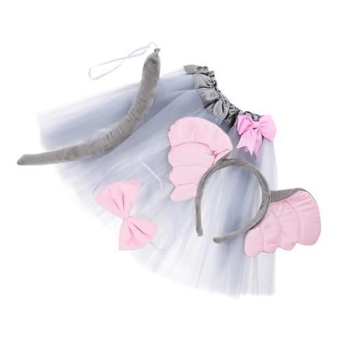minkissy Cosplay Kostüm Set für Mädchen Tierohren Haarreif Rock mit Schleife und Outfit für Halloween Karneval und Geburtstagsfeiern von minkissy