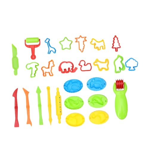 minkissy DIY Bunte Knetmasse Werkzeugsatz mit Formen Modellierform Set für Umweltfreundliche Knetwerkzeuge Kreatives Basteln und Formenlernen Farben Zufällig Zufällige Zufällige Farbe von minkissy