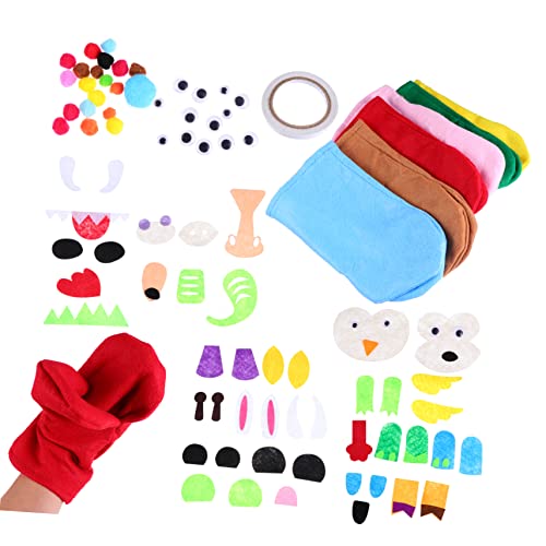 minkissy DIY Handpuppen Set aus Filz für Kreatives Bastelmaterial für Interaktive Rollenspiele für Mädchen und Jungen Fördert die Familientätigkeit und Kreativität von minkissy