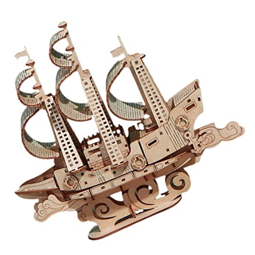 minkissy DIY Holz Segelboot Puzzle Bildungsmodell für Kreatives Holzspielzeug Kreativität und Geduld für und Familienaktivitäten von minkissy