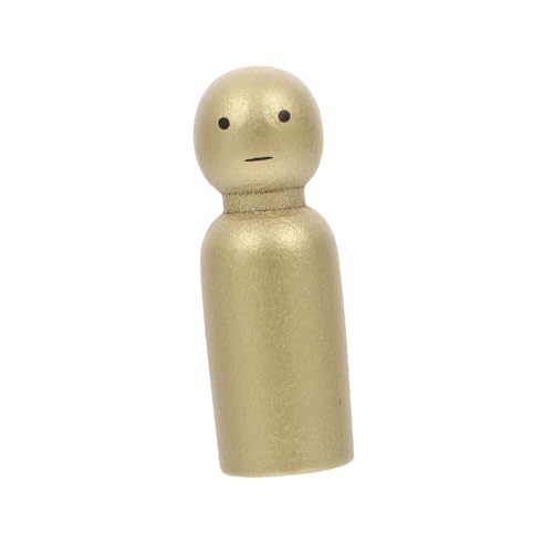 minkissy DIY Holzpuppen Ornament aus Massivem Holz Miniatur Dekofigur für Sandtisch und Puppenhaus Junge Gold und Silber Kreative Bastelidee für Erwachsene von minkissy