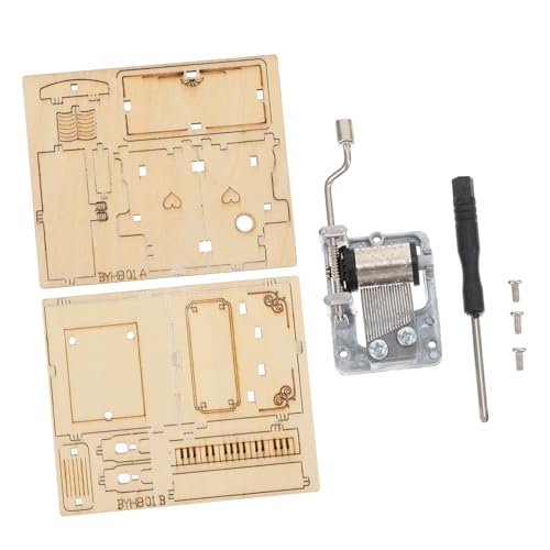 minkissy DIY Holzpuzzle Klavier Musikbox Selbstmontage Pädagogisches Kreativitätsfördernd Ohne Klebstoff Holzspieluhr Ornament für Schreibtisch Regal von minkissy