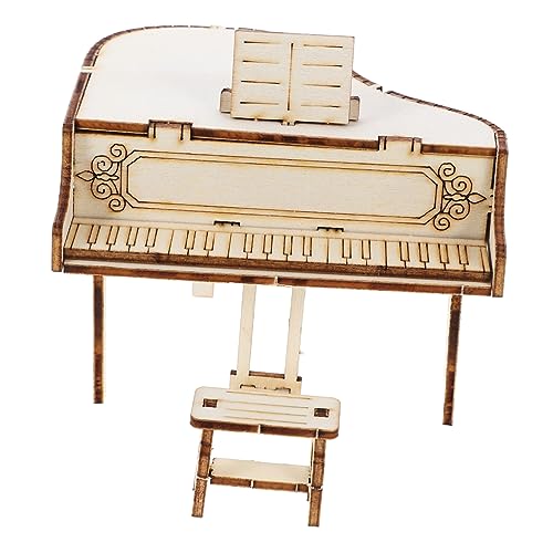 minkissy DIY Holzspieluhr Großes Klavier Handkurbel Musikbox zum Basteln Kreative Dekoration für Schreibtisch und Zuhause Geschenkidee für Lehrer und Freunde von minkissy