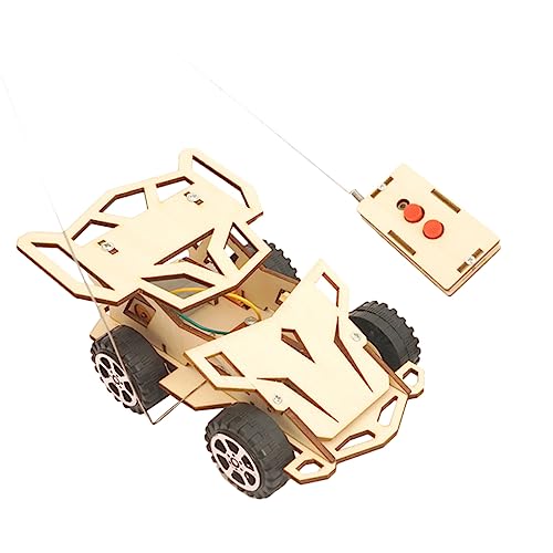 minkissy DIY Kabelloses Ferngesteuertes Rennmodell aus Holz Zusammenbaubares Rennspielzeug ohne Batterie Leicht Tragbar Fördert Praktische Fähigkeiten und Technisches Interesse von minkissy