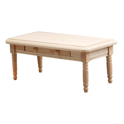 minkissy DIY Mini Möbel Dekoration für Wohnzimmer Schlafzimmer Farbiger Couchtisch Holz Design Ergänzung für Miniatur Einrichtungsmodelle von minkissy