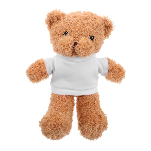 minkissy DIY Plüschbär zum Selbstgestalten mit Weißem T-Shirt Kuscheliges Stofftier für Junge Mädchen und Vielseitiges Geschenk für Geburtstagsfeiern Shower Weihnachten von minkissy