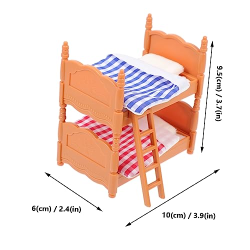 minkissy DIY Puppenhaus Doppelschichtbett Miniatur Möbel Kleines Haus Zubehör für Kinderzimmer Einfach zu Verwenden Realistische Form Geeignet für Puppenhaus und Miniaturlandschaft von minkissy