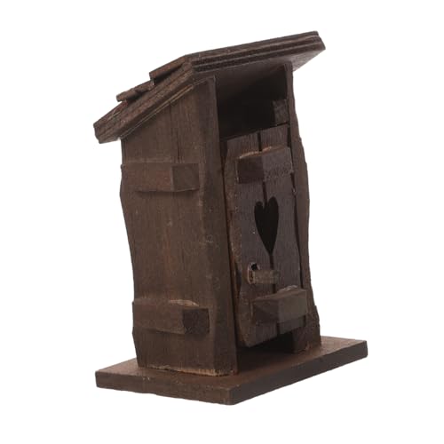 minkissy DIY mit Rustikalem Gartenhaus und Toilettenhäuschen Detailreiche Miniatur Außenbereich Szene für Kreatives Basteln und Puppenhaus von minkissy
