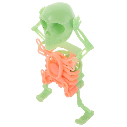 minkissy Dancing Skeleton Toy Mechanisches mit Wind Up Funktion Lustige Dekoration für Halloween und Alltag aus Sicherem Kunststoff und Leuchtendes Grün für Zuhause und Auto von minkissy