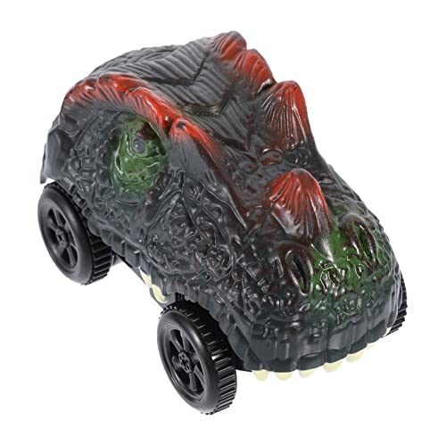 minkissy Dinosaurier Elektro Rennbahn Auto mit Licht Dinosaurier Autorennbahn Fahrzeug für Batterie Glatte Oberfläche Sicher und Lehrreich Leicht von minkissy