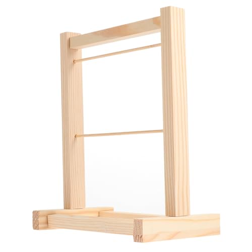 minkissy Doppelstöckiger Puppenkleiderständer aus Holz Mini Kleiderbügel für Puppenkleidung Platzsparendes Aufbewahrungsregal für Präsentation und Organisation von Puppenkleidern von minkissy