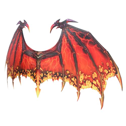 minkissy Drachenflügel Cosplay Flügel für Erwachsene Rote Vliesstoff Flügel Kostüm Requisiten für Halloween Karneval Kostümparty von minkissy