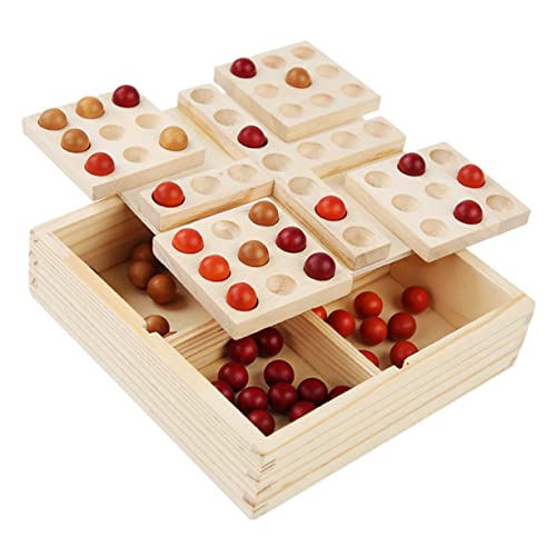 minkissy Drehbares Fünf Gewinnt Spiel aus Natürlichem Holz Multifunktionales Brettspiel für Robustes Interaktives Denkspiel zur Gehirnentwicklung und Hand Auge Koordination von minkissy