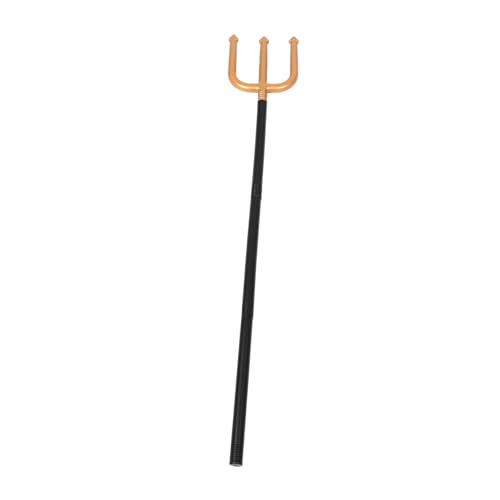 minkissy Dreipunkte Walking Stick Requisiten ausgefallener Stock Plastikstöcke Stütze Golddreizack Stock für Kostüm Stock-Kostüm-Requisite Steampunk-Stock Stockkostüm von minkissy