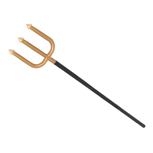 minkissy Dreizack aus Kunststoff Halloween-Dreizack Plastikhaufen -Dreizack Mistgabel-Kostüm-Requisite Halloween-Gabeln Halloween Heugabel Pitchgabel-Stütze Golden Zufällige Farbe von minkissy