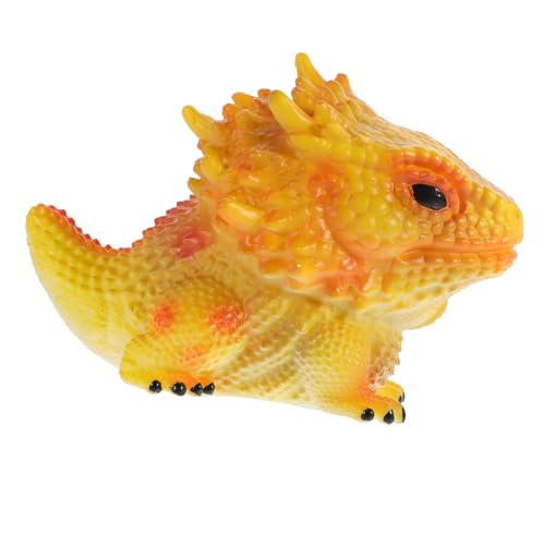 minkissy Echsenmodell Realistische Fake Lizard Figur Soft Rubber Reptile Dekoration für Garten Bonsai und Bildungszwecke Gelb von minkissy