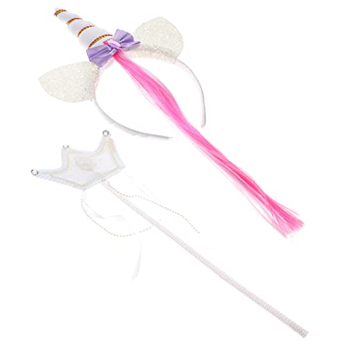minkissy Einhorn Haarreif Weiß Leichtes Langlebiges Cosplay Accessoire Wiederverwendbarer Party Kopfschmuck für Mädchen für Kostüm und Geburtstagsfeiern von minkissy