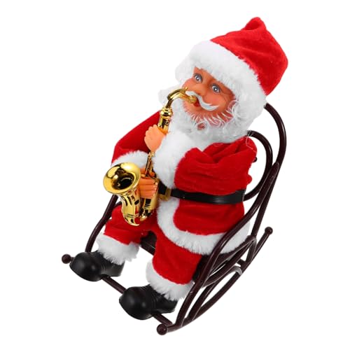 minkissy Elektrische Weihnachtsmann Figur mit Musik und Kleine Weihnachtsdeko für Party Interaktives für Kreatives Festtagsornament Langlebiger von minkissy