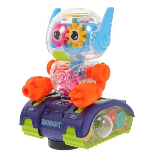minkissy Elektrischer Gear Roboter mit Musik und Licht für Interaktives Lernspielzeug für Jungen und Mädchen als Geburtstagsgeschenk Zufälliger Farbe Zufällige Farbe Zufällige Farbe von minkissy