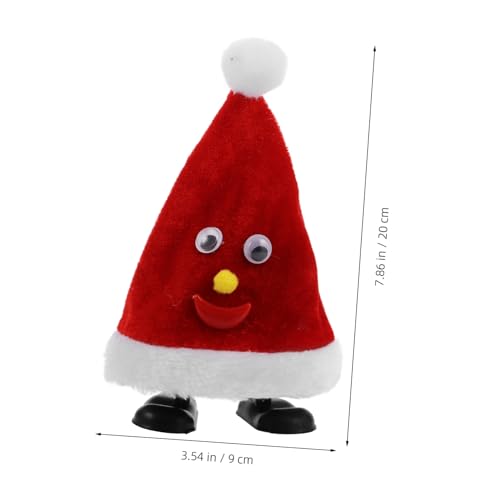 minkissy Elektrischer Laufender Weihnachtsmann Hut Kleiner Santa Claus Hut ohne Batterie Dynamisches Xmas Party für Robustes Weihnachtsdeko Kreatives Weihnachtsfest Zubehör von minkissy