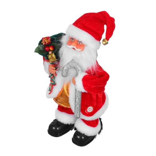 minkissy Elektrischer Santa Claus mit Musik und Beweglichen Gelenken Kreative Weihnachtsdekoration für Festliche Party Interaktiver Weihnachtsmann ohne Batterien von minkissy