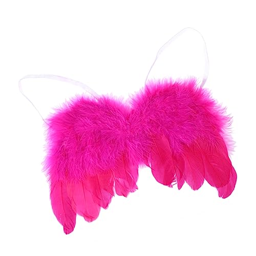 minkissy Engelsfederflügel Feenflügel Neugeborenes Babyflügel Kleinkind Kleidung Babykleidung Malunterlage Für Haarschmuck Engel Kostüme Für Engel Rosig von minkissy
