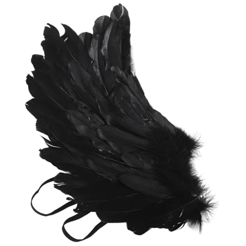 minkissy Engelsflügel Kostüm für Halloween Schwarze Cosplay Flügel für Damen Leicht und für Kostümparty und Bühnenauftritte Hochwertige Materialien Stilvolles Design von minkissy