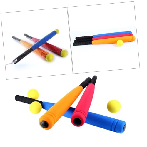 minkissy Eva Baseballspielset für Bunter Baseballschläger und Ball für Outdoor Sportaktivitäten Sicher und Leicht für Freunde und Familie Fördert Motorische Fähigkeiten und Zufällige Farbe von minkissy