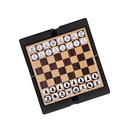 minkissy Faltbares Internationales Reiseschachspiel aus Dünnem Leder mit Magnetischen Spielsteinen Leichtes Tragbares Schachbrett für Erwachsene Hochwertiges Reisespiel für Familie und von minkissy