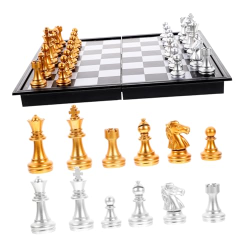 minkissy Faltbares Magnetisches Schachspiel mit Stabilem Kunststoffbrett und Figuren Kompaktes Reisespiel für Erwachsene Praktisches Brettspiel für Gesellschaftsspiele und Geschenke von minkissy