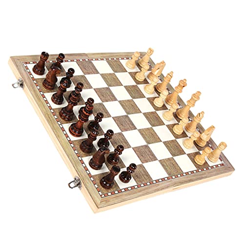 minkissy Faltbares Schachspiel aus Multifunktionales Reisespiel Robustes Klappbares Brett mit Westlichem Schach und Spiel für Erwachsene von minkissy