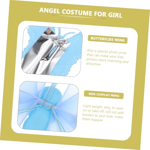 minkissy Feen Kostüm Teiliges mit Blauen Schmetterlingsflügeln Mesh Rock und Haarreif Hautfreundlich Angenehm für Fasching Party Bühnenauftritt Geeignet von minkissy