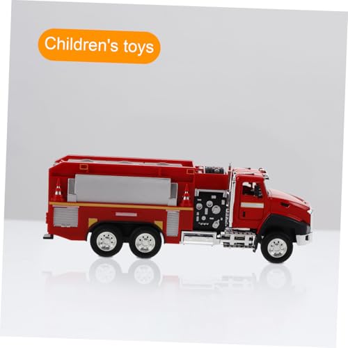 minkissy Feuerwehrauto aus Legierung Robustes Feuerwehrfahrzeug mit Kippmulde Betonmischer und Bagger Jahre Langlebiges Kinderfahrzeug für Jungen Kreatives Rollenspiel von minkissy